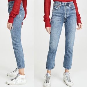 NWT👖AGOLDE Riley High Rise Straight Crop Jeans